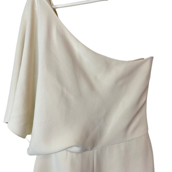 Ralph Lauren 100% Silk Margerie One-Shoulder Wide Leg Jumpsuit Ivory/cream 6 - Picture 3 of 12